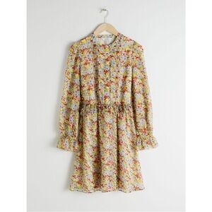 & Other Stories NWT Floral Mini Dress Long-Sleeve Button-up Kate Middleton